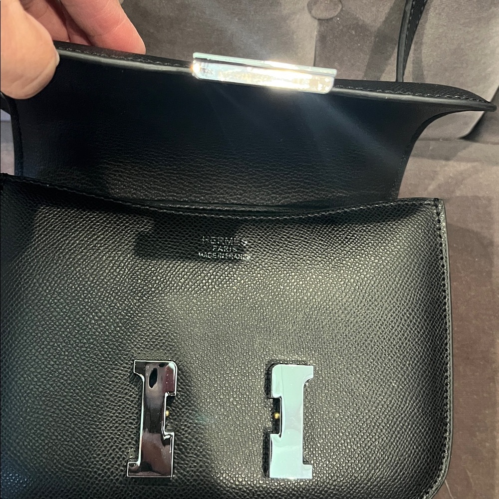 Black Leather Crossbody Bag - Picture 4 of 4